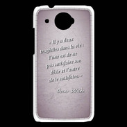 Coque HTC Desire 601 Tragédie Rose Citation Oscar Wilde