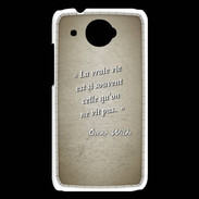 Coque HTC Desire 601 Vrai vie Sepia Citation Oscar Wilde
