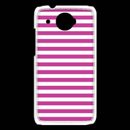 Coque HTC Desire 601 rayures blanches et roses