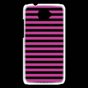 Coque HTC Desire 601 rayures noires et roses