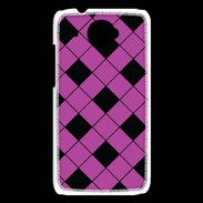 Coque HTC Desire 601 losange noir & rose