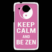 Coque HTC Desire 601 Keep Calm Be Zen Rose