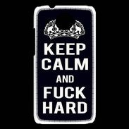 Coque HTC Desire 601 Keep Calm Fuck hard Noir