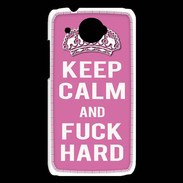 Coque HTC Desire 601 Keep Calm Fuck hard Rose