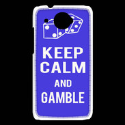 Coque HTC Desire 601 Keep Calm Gamble Bleu
