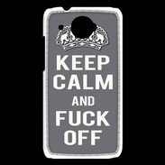 Coque HTC Desire 601 Keep Calm Fuck Off Gris