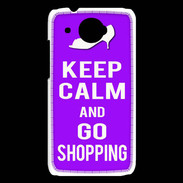 Coque HTC Desire 601 Keep Calm Go Shopping Violet