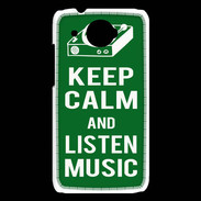 Coque HTC Desire 601 Keep Calm Listen music Vert