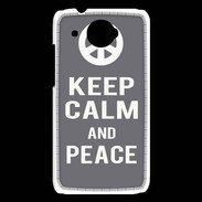 Coque HTC Desire 601 Keep Calm Peace Gris