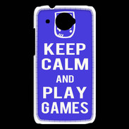 Coque HTC Desire 601 Keep Calm Play games Bleu