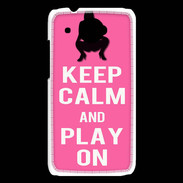 Coque HTC Desire 601 Keep Calm Play on Rose