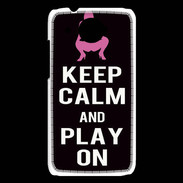 Coque HTC Desire 601 Keep Calm Play on Noir