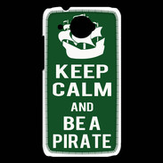 Coque HTC Desire 601 Keep Calm Be a Pirate Vert