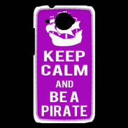 Coque HTC Desire 601 Keep Calm Be a Pirate Violet