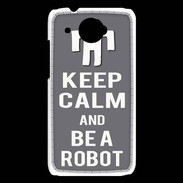 Coque HTC Desire 601 Keep Calm Be a Robot Gris
