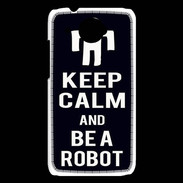 Coque HTC Desire 601 Keep Calm Be a Robot Noir