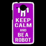 Coque HTC Desire 601 Keep Calm Be a Robot Violet