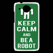 Coque HTC Desire 601 Keep Calm Be a Robot Vert