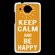Coque HTC Desire 601 Keep Calm Be Happy Orange