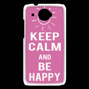 Coque HTC Desire 601 Keep Calm Be Happy Rose