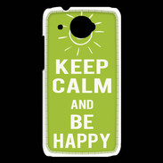 Coque HTC Desire 601 Keep Calm Be Happy Vert pomme