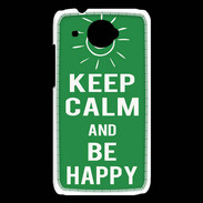 Coque HTC Desire 601 Keep Calm Be Happy Vert
