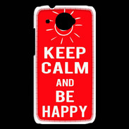 Coque HTC Desire 601 Keep Calm Be Happy Rouge