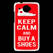 Coque HTC Desire 601 Keep Calm Buy Shoes Rouge