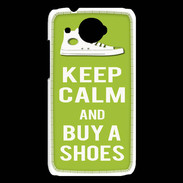 Coque HTC Desire 601 Keep Calm Buy Shoes Vert Pomme