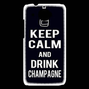 Coque HTC Desire 601 Keep Calm Drink champagne Noir