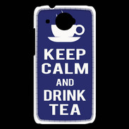 Coque HTC Desire 601 Keep Calm Drink Tea Bleu