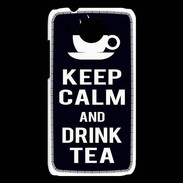 Coque HTC Desire 601 Keep Calm Drink Tea Noir