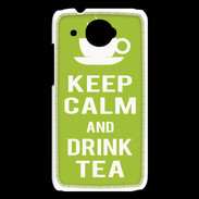 Coque HTC Desire 601 Keep Calm Drink Tea Vert pomme