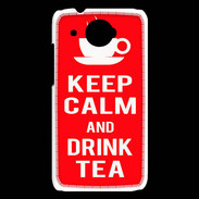 Coque HTC Desire 601 Keep Calm Drink Tea Rouge