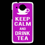 Coque HTC Desire 601 Keep Calm Drink Tea Violet