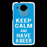 Coque HTC Desire 601 Keep Calm Have a beer Cyan