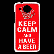 Coque HTC Desire 601 Keep Calm Have a beer Rouge