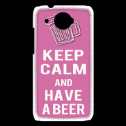Coque HTC Desire 601 Keep Calm Have a beer Rose