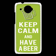 Coque HTC Desire 601 Keep Calm Have a beer Vert pomme