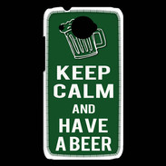 Coque HTC Desire 601 Keep Calm Have a beer Vert