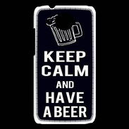 Coque HTC Desire 601 Keep Calm Have a beer Noir