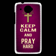 Coque HTC Desire 601 Keep Calm and Pray Christian Rose