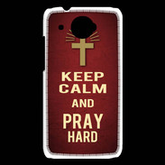Coque HTC Desire 601 Keep Calm and Pray Christian Rouge