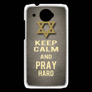 Coque HTC Desire 601 Keep Calm and Pray jewish Gris