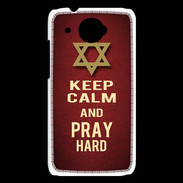 Coque HTC Desire 601 Keep Calm and Pray jewish Rouge