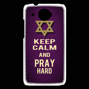 Coque HTC Desire 601 Keep Calm and Pray jewish Violet