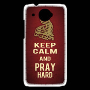 Coque HTC Desire 601 Keep Calm and Pray Muslim Rouge