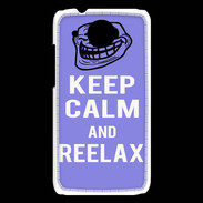 Coque HTC Desire 601 Keep Calm and Be Reelax Bleu