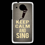 Coque HTC Desire 601 Keep Calm and Sing Gris