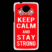 Coque HTC Desire 601 Keep Calm and Stay strong Rouge